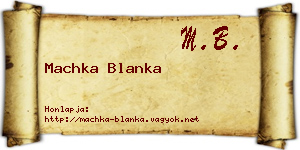 Machka Blanka névjegykártya